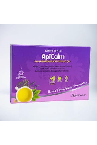 Apimedicine Apicalm Ballı Fonksiyonel Bitki Ekstrakt Çayı 12'li Paket - Günlük Rahatlama Rutini Kaşık Çay