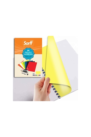 Sarff Pvc Opak Sarı A4 Cilt Kapağı 100Ad