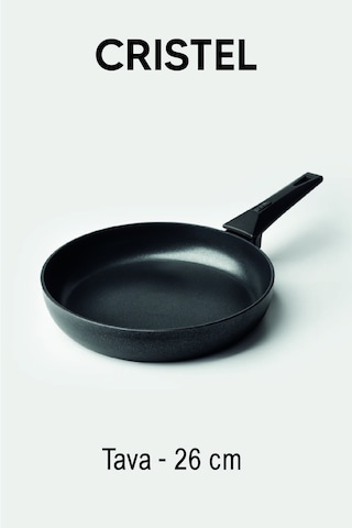 Cristel 26 Tava Tek Siyah Siyah