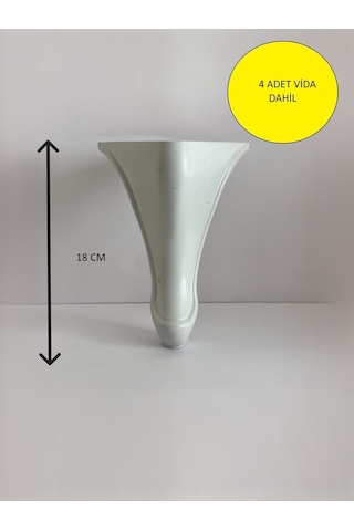 Homdep Kanepe Koltuk Tv Ünitesi Konsol Yükseltme Delta Model Plastik Ayak 18 Cm Beyaz - 4 Adet - Beyaz