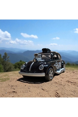 Metal Araba Çek Bırak Vw Bettle Modifiye Siyah Sesli Ve Işıklı Diğer