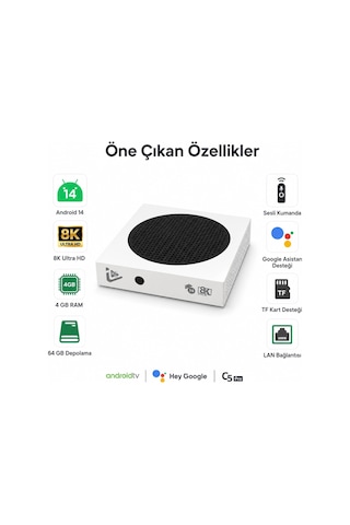 8k Ultra Hd Android 14 Tv Box - 4gb 64gb - Çift Bant Wi-fi 6 Smar