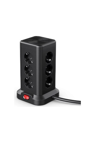 Akım Korumalı Priz Kablosuz Şarj İstasyonu 11x Soket 3x Usb 1xtype-c Kablolu Grup Priz Çoğaltıcı 2 M