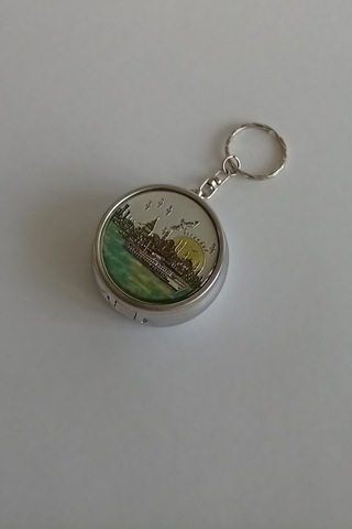 Mini Cep Küllüğü Anahtarlıklı - Taşınabilir Cep Küllüğü 5cm - İstanbul Desenli Kapaklı Metal Mini Kül Tabağı