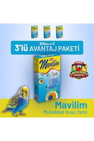 Mavilim Muhabbet Kuşu Yemi - 3 Adet 300 G