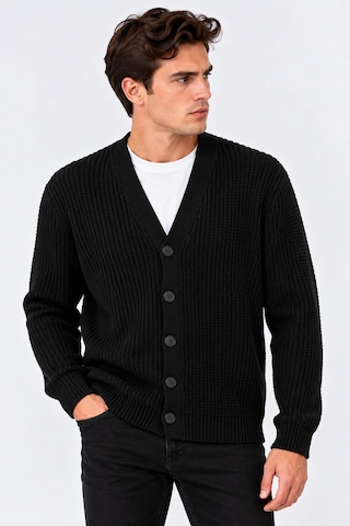 Classics Men Günsa Comfort Fit Erkek Tam Düğmeli Triko Ceket - 7833 Siyah