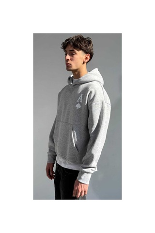 Zaee A Baskılı Oversize Premium Sweatshirt Gri