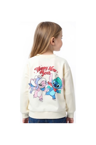 Stitch Kız Çocuk Sweatshirt St09524 Bej