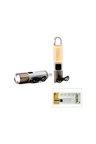 Kırgıl-005 El Feneri 2in1 6 Fonksiyon Işık Doğal Kamp Zoom Renkli Çok Amaçlı Usb Şarjlı Askı Mandalı Çok Renkli
