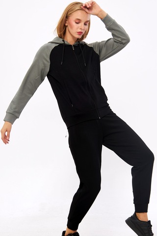 Trendhill Kadın Siyah Kapüşonlu Modal Scuba Eşofman Takm Edy5542s Siyah