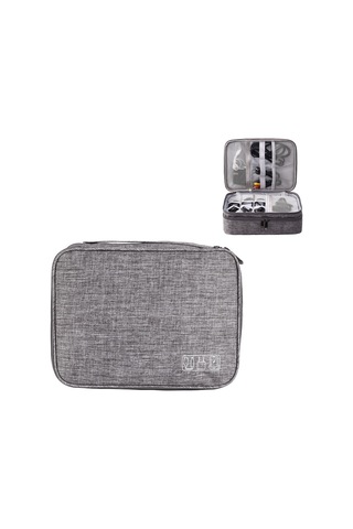 Sones 5 İnç Çok İşlevli Elektronik Dijital Kulaklık Güç Kablosu Saklama Çantası Koyu Gri