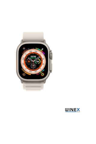 Winex 42-44mm Yeni Nesil Apple Uyumlu Akıllı Saat Kordonu Hasır Kancalı Beyaz