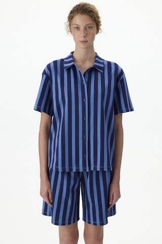 Penti Lacivert Midnight Stripes Gömlek Şort Pijama Takımı