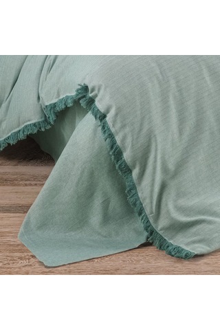 Private Çift Kişilik Nevresim Takımı İpliği Boyalı Mint Mint