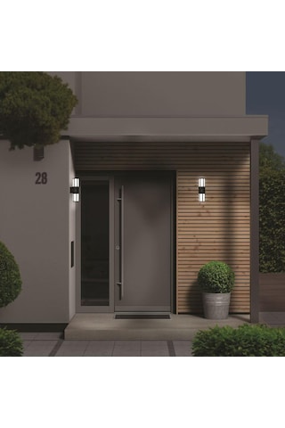 Galata Çiftli Kafesli Aplik Bahçe Lambası Zita Bahçe Aydınlatması 220v E27 Ip54 Ug-zt-0274k Abanoz