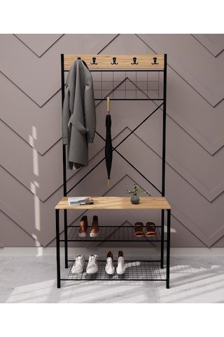 Geniş Metal Portmanto, Elbise Askılığı, Vestiyer, Ayakkabılık 1