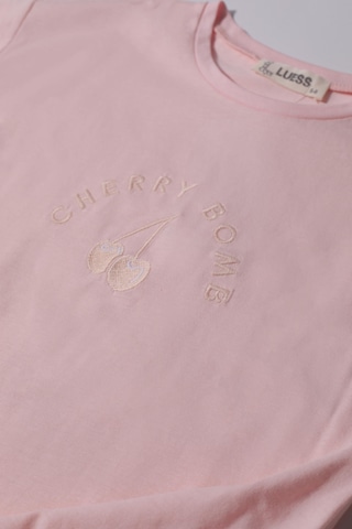 Luess Kız Çocuk Pembe %100 Pamuk Baskılı Tişört-pembe Pembe