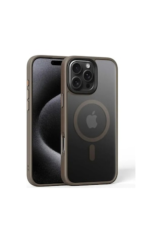 Fros Silikon Kılıf Kablosuz Şarj Destekli -Apple Uyumlu iPhone-16-pro-max Desert Titanyum Zebana
