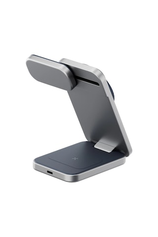 Magtrio Plus 3in1 Katlanabilir 15w Telefon Saat Apple Uyumlu AirPods Masaüstü Hızlı Şarj Standı - Lacivert