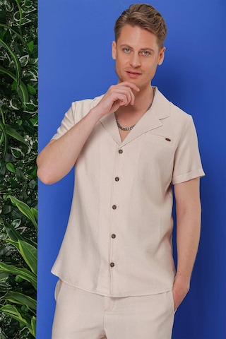 Efor G 1549 Slim Fit Bej Klasik Gömlek Bej