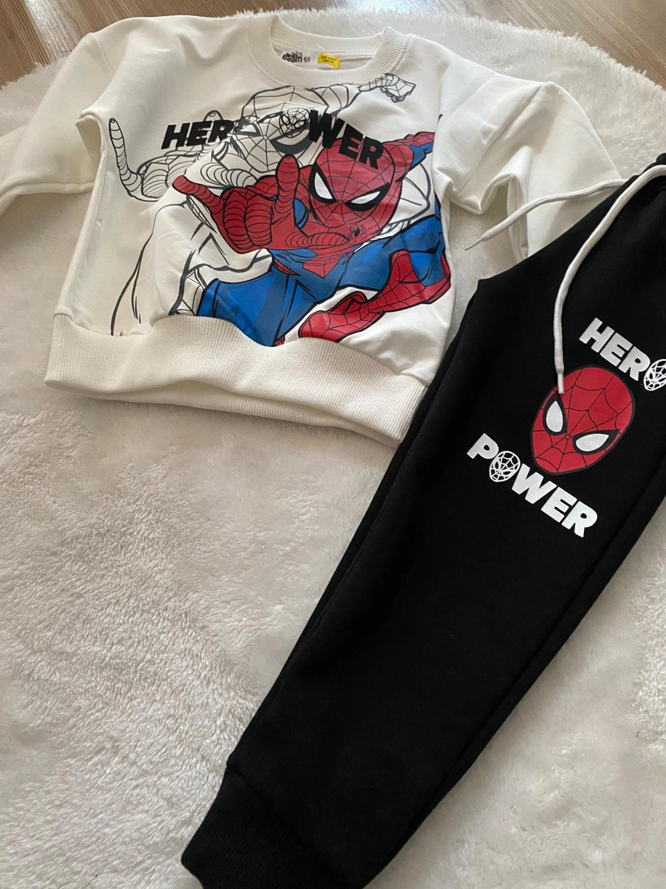 Cg Kids Spiderman Örümcek Adam Blackwhite 2 Iplik Kumaş Erkek Çoc Siyah - Beyaz