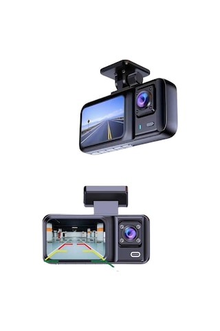 Dvr Araç İçi Kamera Ön Ve İç Kamera 2 İnç Ekranlı Çift Kamera 09890104