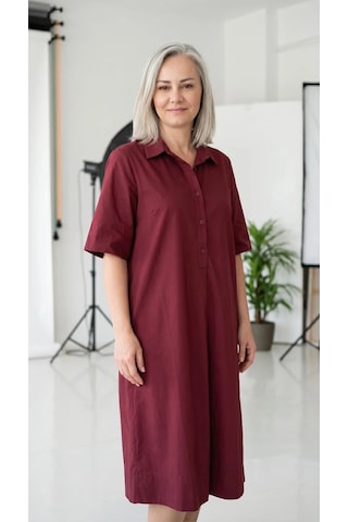 Byemelika Genç Büyük Beden, Limon Bordo Elbise
