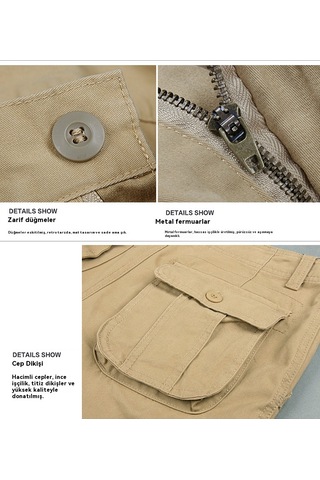 Erkekler 3d Outdoor Altı Cepli Tulum Haki