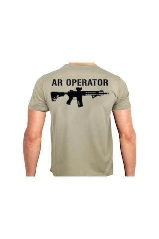 Alfa Giyim Ar Operatör Baskılı Tişört Kum Alfa Giyim Ar Operatör Baskılı Tişört Kum