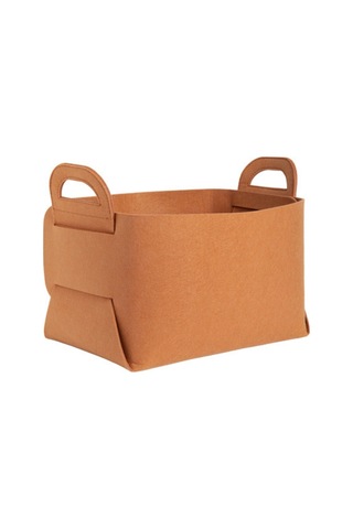 Sones Home Clutter Keçe Katlanabilir Depolama Sepetleri, Boyut: Orta Kahverengi