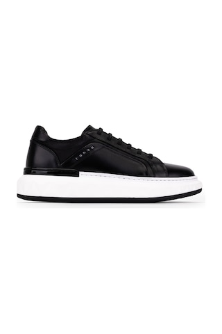 Tamer Tanca Erkek Hakiki Deri Siyah Sneakers & Spor Ayakkabı 1237 277 Erk Ayk Sk26-27 Sıyah Dr