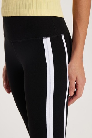 Tudors Kadın Slim Fit Dar Kesim Çizgili Dar Paça Siyah Tayt-33638 siyah