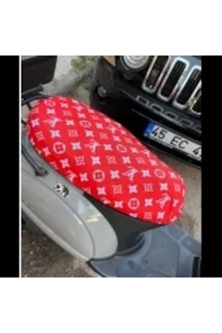 Kırmızı Beyaz Motorsiklet Sele Kılıfı 1.kalite Likrali Penye Yıkanabilir