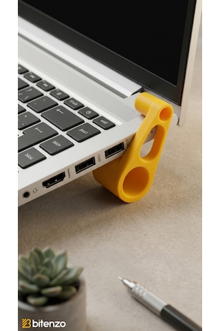 Taşınabilir Mini Laptop Standı V2 - 2'li Set Ergonomik Yükseltici Aparat - Sarı