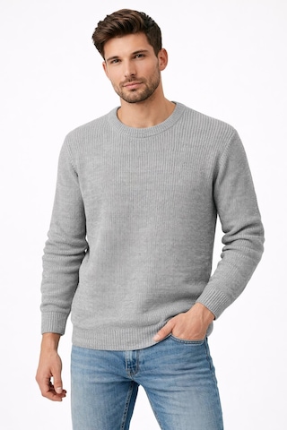 Classics Men Turbulance Slim Fit Bisiklet Yaka Uzun Kol Erkek Triko - 7529 Gri