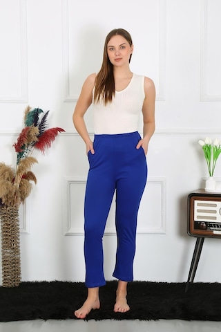 Akbeniz Kadın Pamuklu Sax Tek Alt Pijama 27523-saks Saks