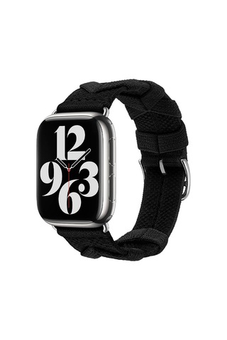 Zore Watch 40mm Uyumlu Clo- Krd-97 Sarmal Örgü Tasarımlı Kordon-koyu Siyah