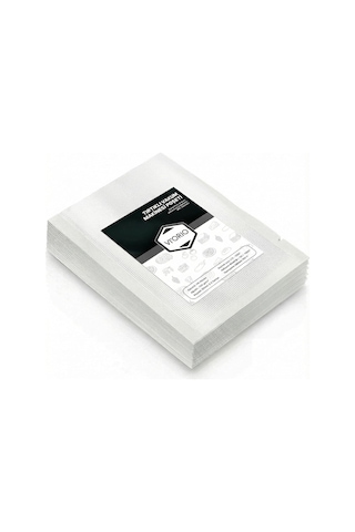 50 Adet Tırtıklı Vakum Makinesi Poşeti Torbası Seçenekli 15x20cm