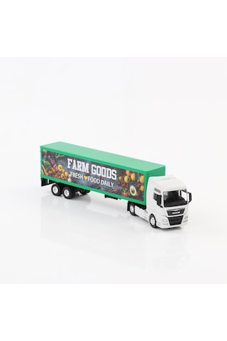 Welly 1:64 Ölçek Metal Kafalı Man Dorseli Tır Beyaz