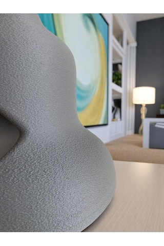 Beton Görünümlü Şık Ve Modern İskandinav Avize Rustik Ampul Hediyeli Gri