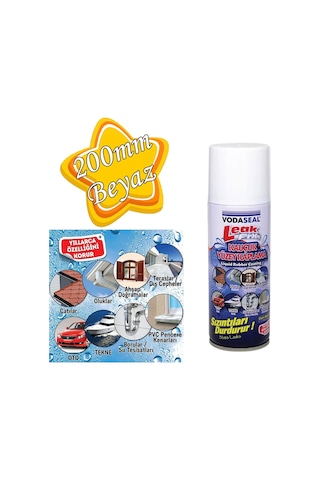 Leak Fix Su Geçirmez Sızdırmaz Sızıntı Önleyici Kauçuk Kaplama Izolasyon Beyaz Sprey 200 Ml