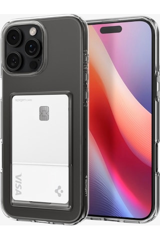 Apple Uyumlu iPhone 16 Pro Kılıf Crystal Slot Kartlıklı Kılıf Crystal Clear - Acs08144