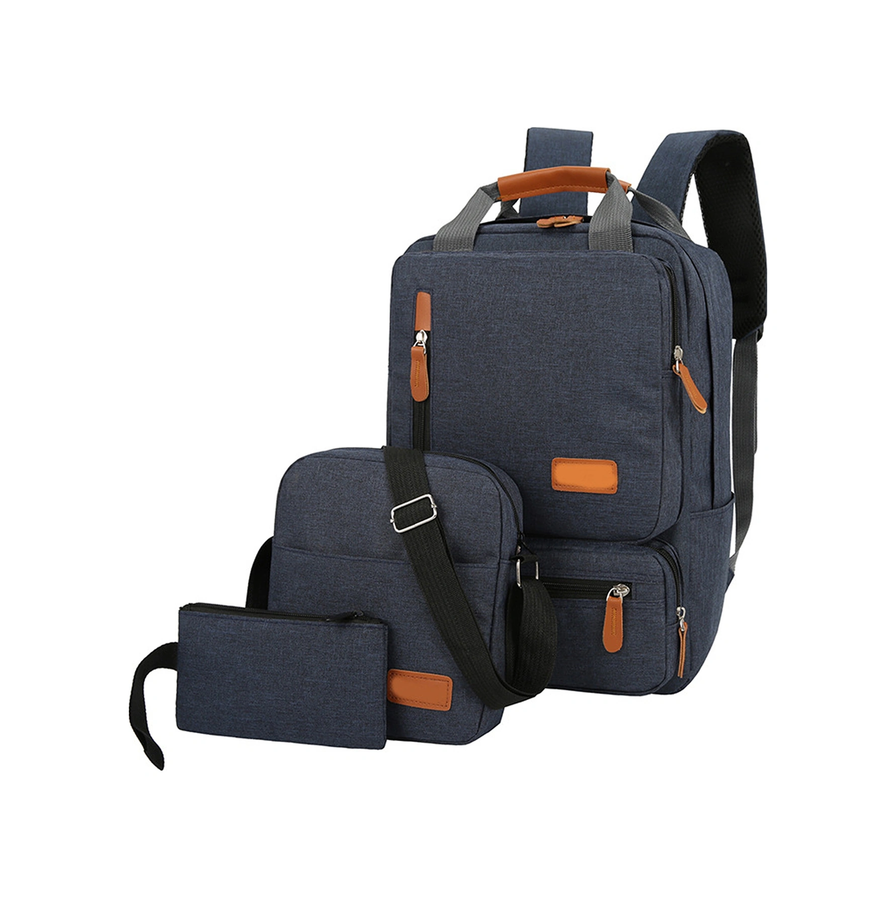 Yifomall Dış Mekan Seyahati İçin 3'lü Nylon Çanta Seti - Bilgisayar Taşıma Özelliğiyle Mavi Rengi MAVİ