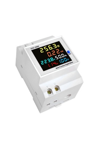 Reedark D52-2066 Dın Raylı Çok Fonksiyonlu Elektrik Ölçer, Lcd Ekran, Akım Gerilim Güç Frekans Monitörü