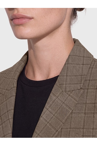 Lcw Everyday Kahverengi Kruvaze Yaka Ekose Kadın Blazer Ceket