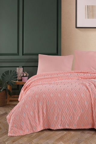 Formeya Jakarlı Wellsoft Çift Kişilik Yatak Örtüsü Pike Açık Pudra