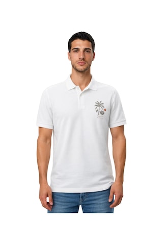 Arma Ar-ma Erkek Polo Yaka Tişört Resim Baskili Örme Kumaş Regular Fit %100 Pamuk 30/1 Çift Toplama Penye Pike Y31374358102 Beyaz-b1