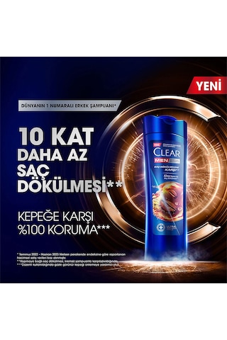 Clear Men Kepeğe Karşı Etkili Şampuan Saç Dökülmesine Karşı 3 x 350 ML