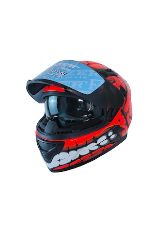 Fazer Ece 22.R06 Double Vizörlü Full Face Motor Kaskı Fantastic Çok Renkli