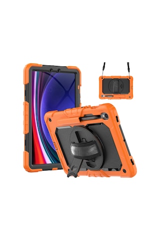 Samsung Galaxy Uyumlu X510 Tab S9 Fe 11 Kılıf Amazing Tablet Kapak - Turuncu Arka Kapak